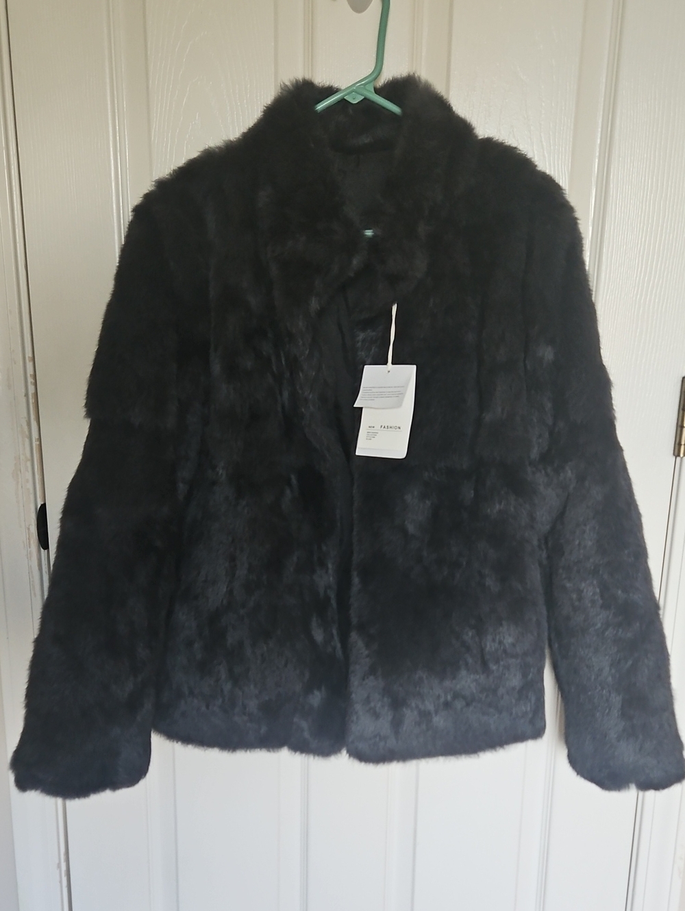 Real Genuine Rabbit Fur Coat Jacket - Graphite Gray - Size L (US 10-12) - Picture 3 of 5